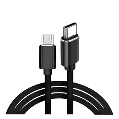 GENERICO - Cable trenzado reforzado USB c a micro USB 1 metro Negro