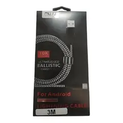 GENERICO - Cable micro USB 3m USB a macho a micro-usb macho Negro