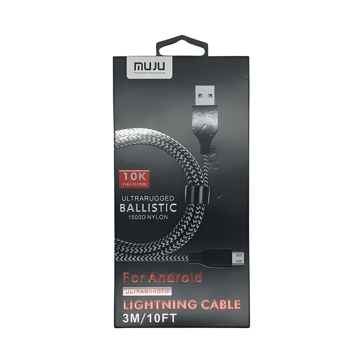 GENERICO - Cable micro USB 3 carga rápida metros reforzado plomo Negro