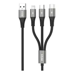 GENERICO - Cable multicargador m2, 3 en 1, conectores compatibles