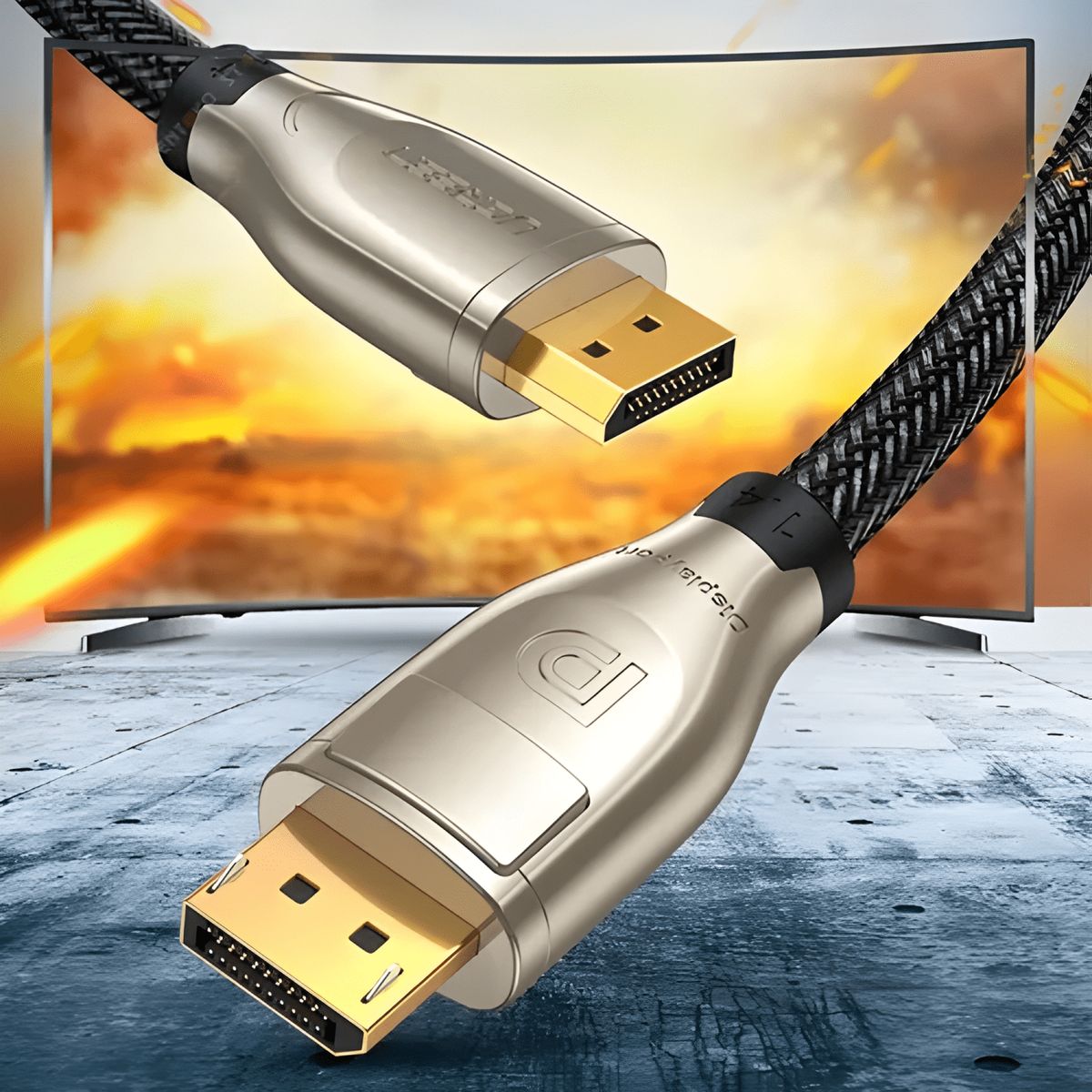 GENERICO - Cable blindado displayport 1.4 fullhd 4k 8k 60 hz, 2 m