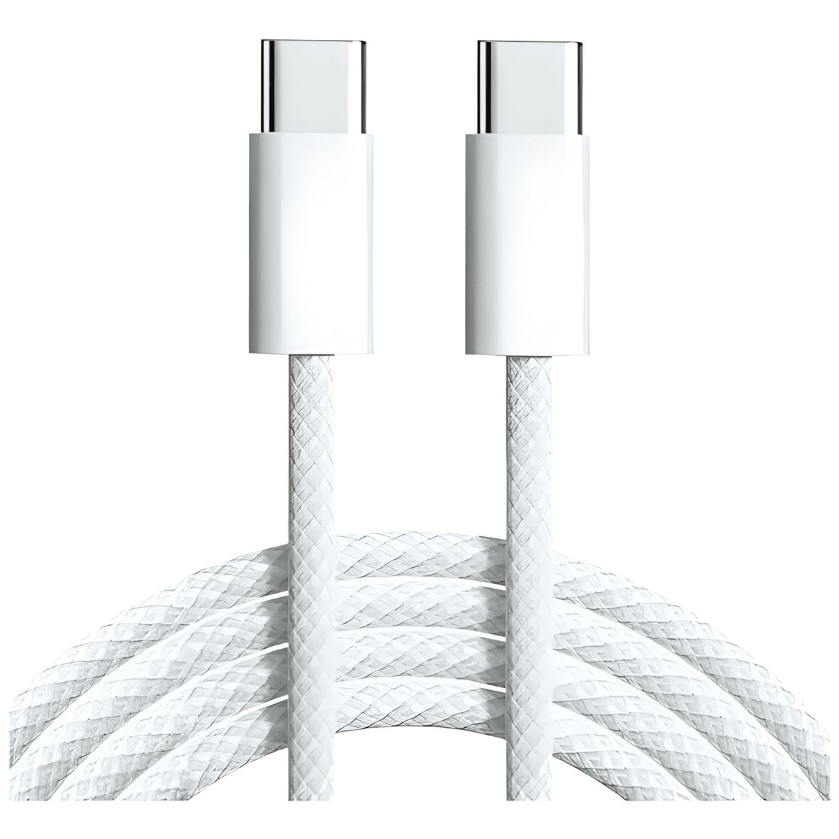GENERICO - Cable tipo-c a tipo-c, 2m, 60w, trenzado Blanco