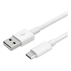 GENERICO - Cable carga rápida USB tipo c 1m conector reforzado Blanco