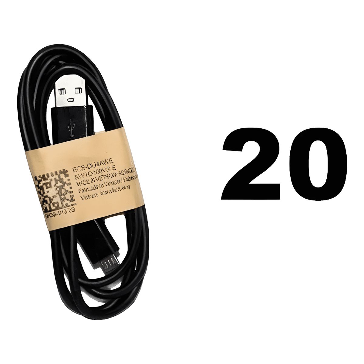 GENERICO - Pack 20 cables micro USB por mayor aj shop Blanco