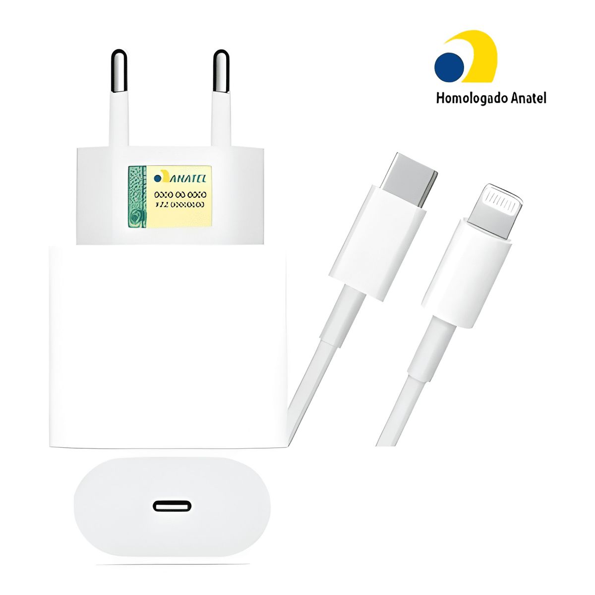 GENERICO - Cable de carga USB-C 1 metro para iphone 11121314 Blanco