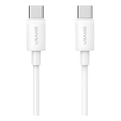 GENERICO - Cable USB tipo c a USB c 60 w largo 1 metro usams Blanco