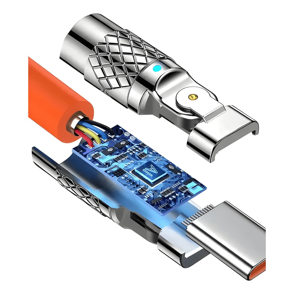 GENERICO - Cable 120w carga super rápida USB a tipo c gira 180°