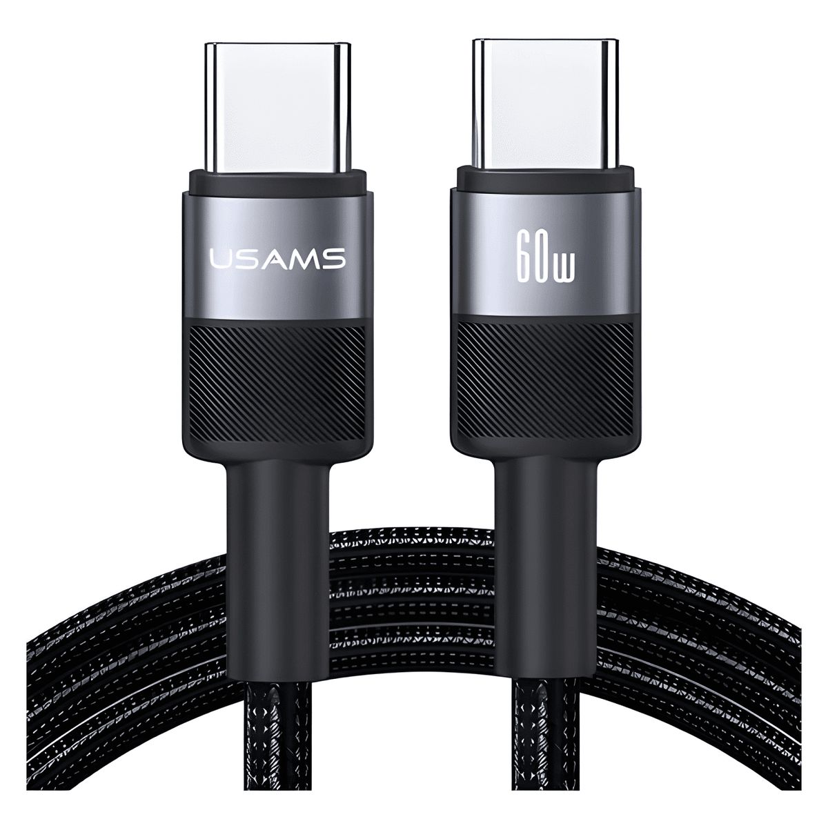 GENERICO - Cable USB tipo c a USB c 60w para iphone 15 16 17 Negro
