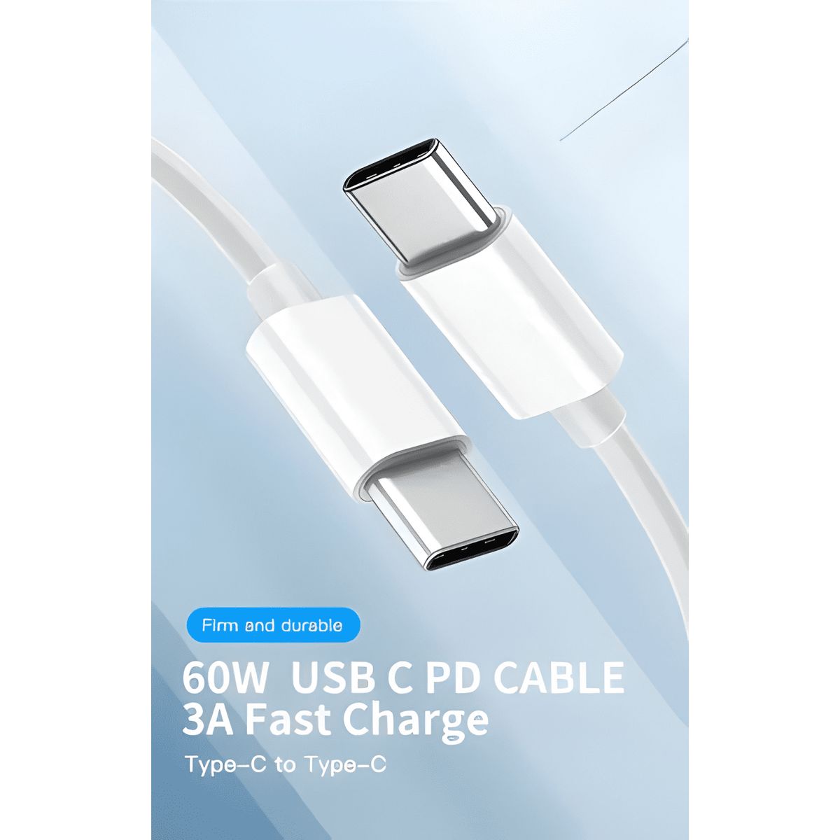 GENERICO - Cable tipo c a c carga rápida 60w  reforzado certificado