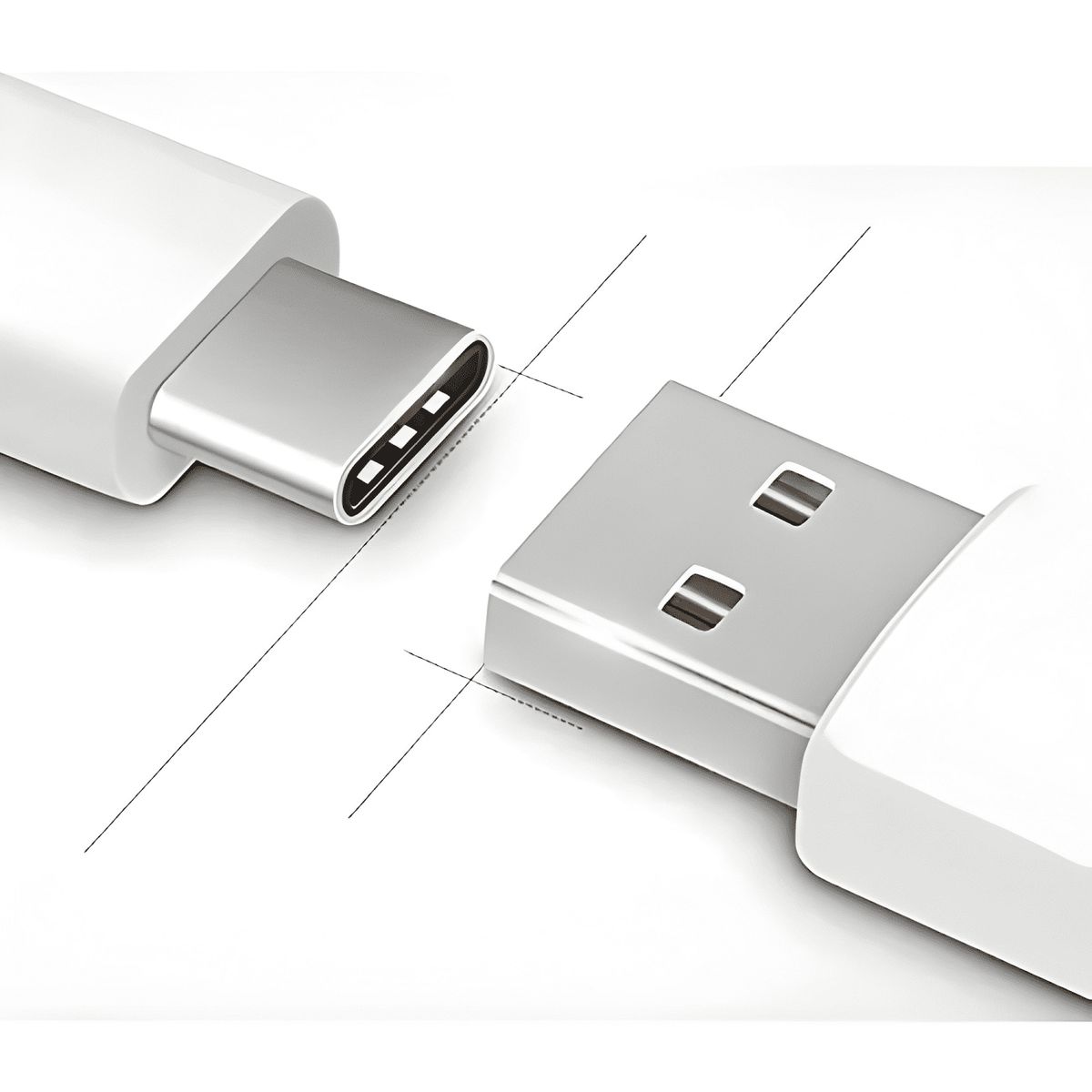 GENERICO - Cable tipo USB a tipo c para carga rápida android Blanco
