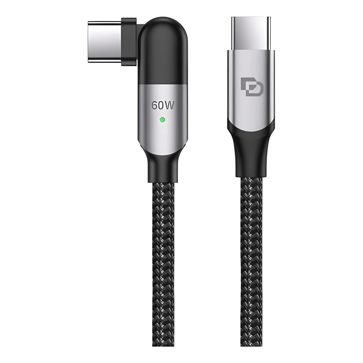GENERICO - Cable giratorio USB-C a USB-C 60w de 2m rugged dusted