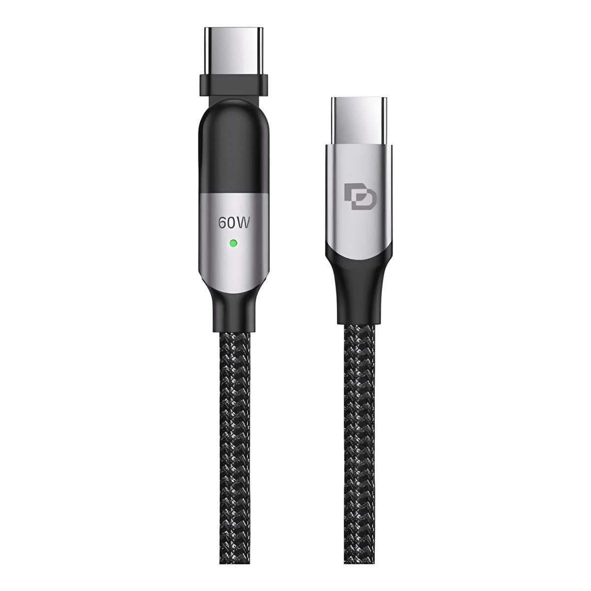 GENERICO - Cable giratorio USB-C a USB-C 60w de 2m rugged dusted