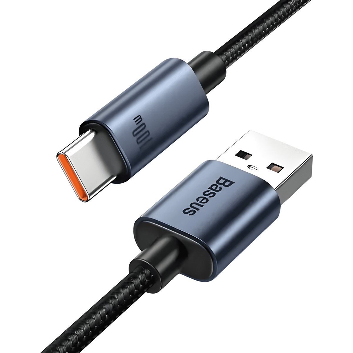 GENERICO - Cable de datos USB c carga rápida 100w 1m trenzado Negro