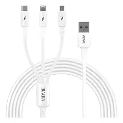 GENERICO - Cable cargador triple 3 en 1 multiple micro,tipo c, lighting