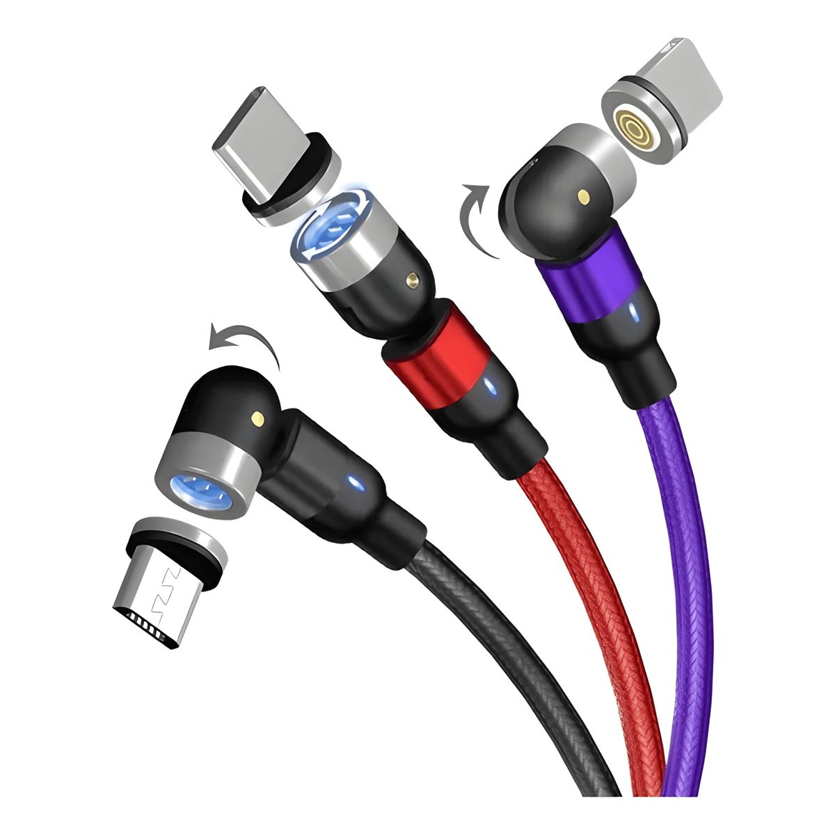 GENERICO - Cable magnético carga rápida + transmisión de datos Rojo