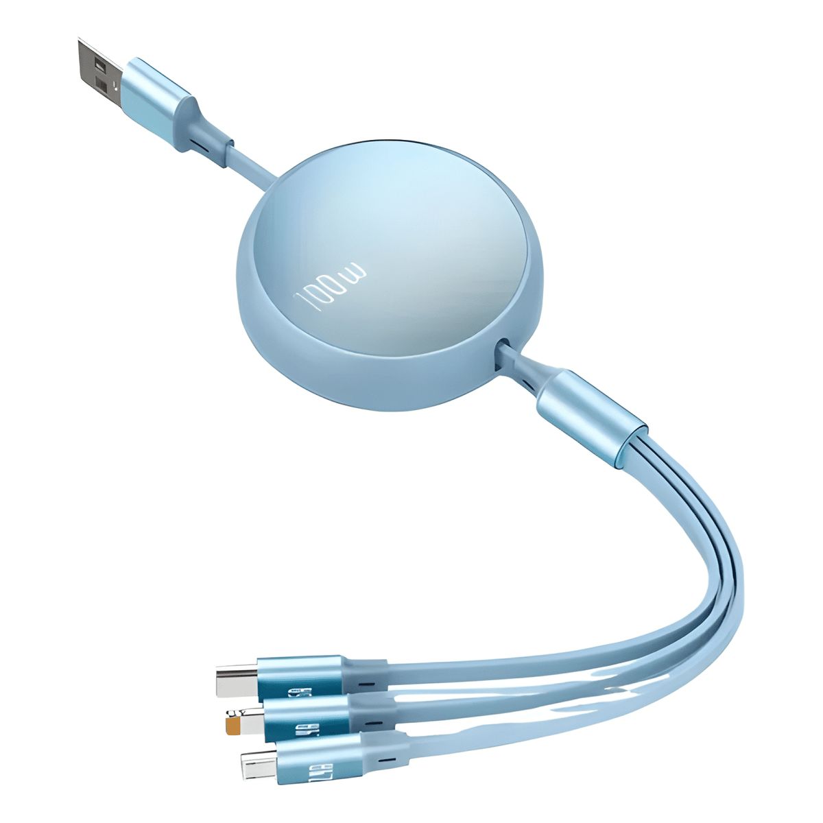 GENERICO - Cable retráctil 3en1 carga rápida tipoc micro lightning 1.2m