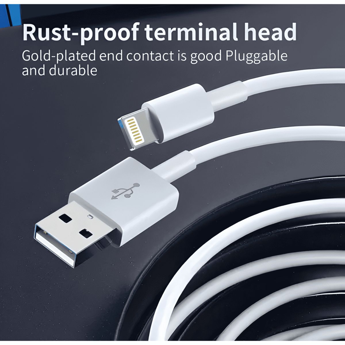 GENERICO - Cable cargador 1 metro para iphone 11 12 13 14 Blanco 11