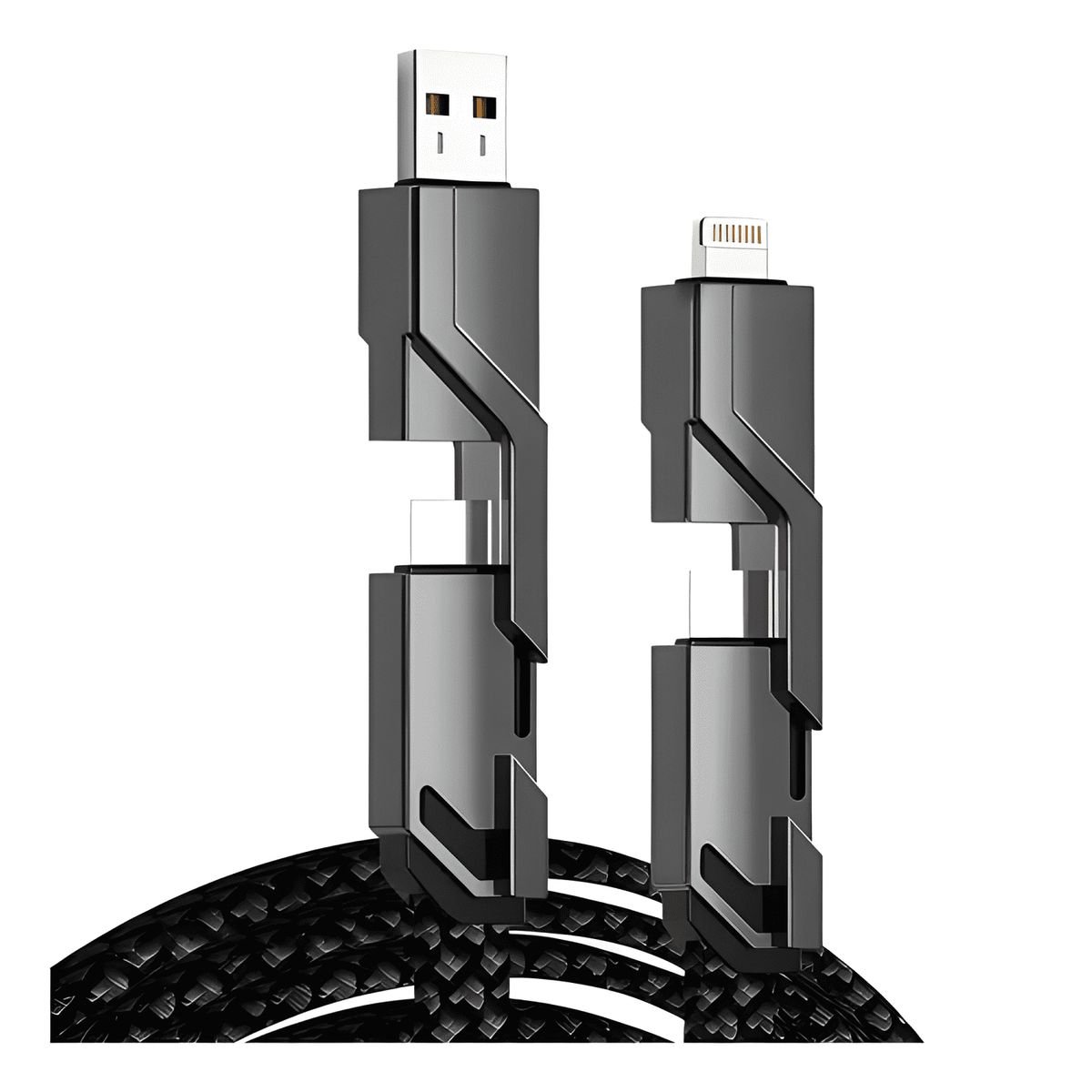 GENERICO - Cable 66w 4en1 lightning type c carga rápida iphone android