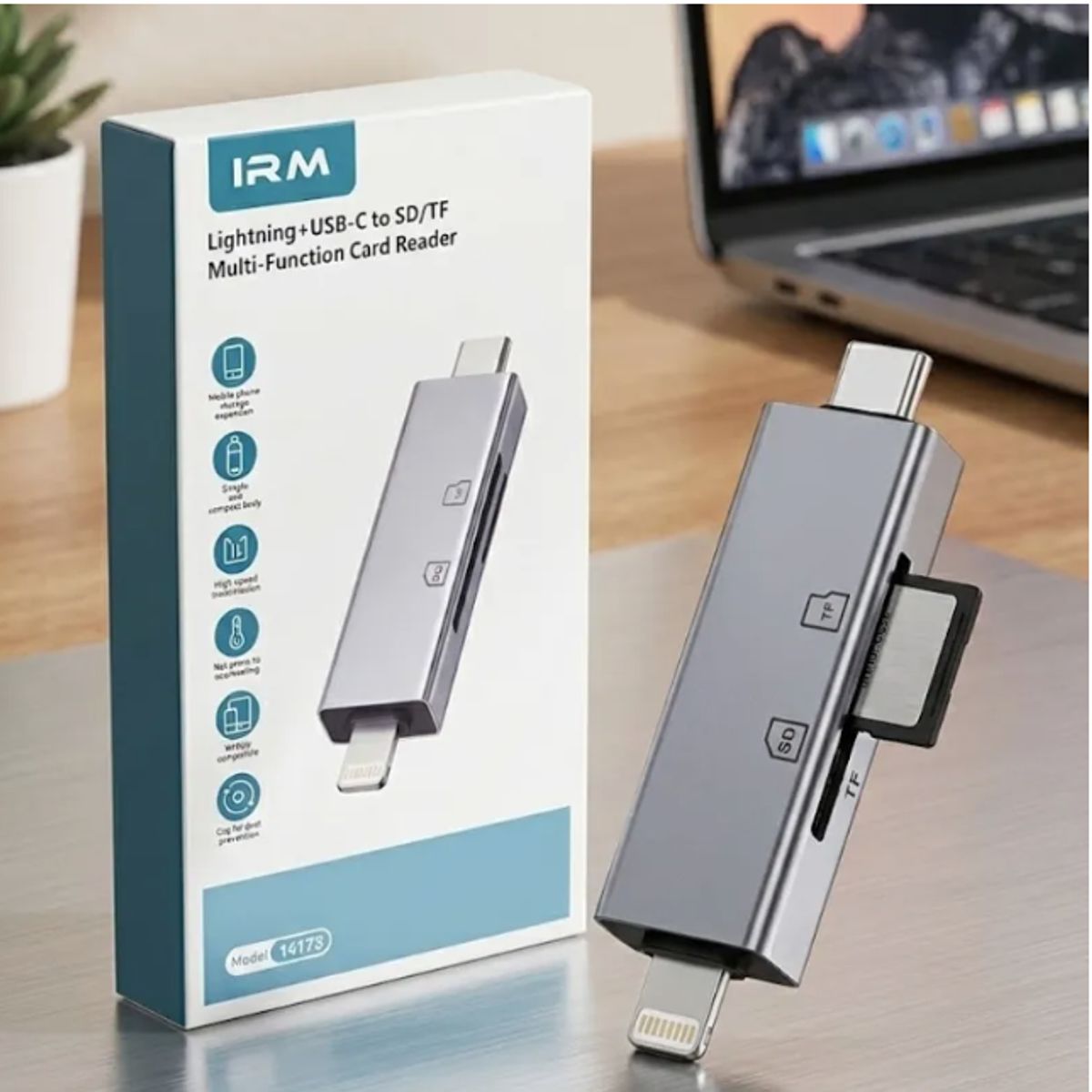 IRM - Lector De Tarjetas Lightning + Usb-c Sdtf Multifuncion