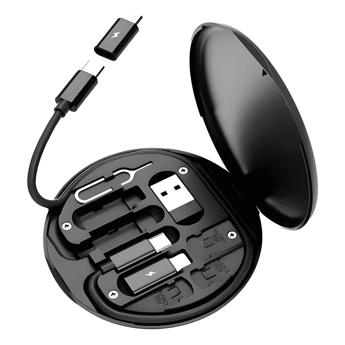 GENERICO - Cable de carga rápida 60w 3a con estuche multiadaptador OTG