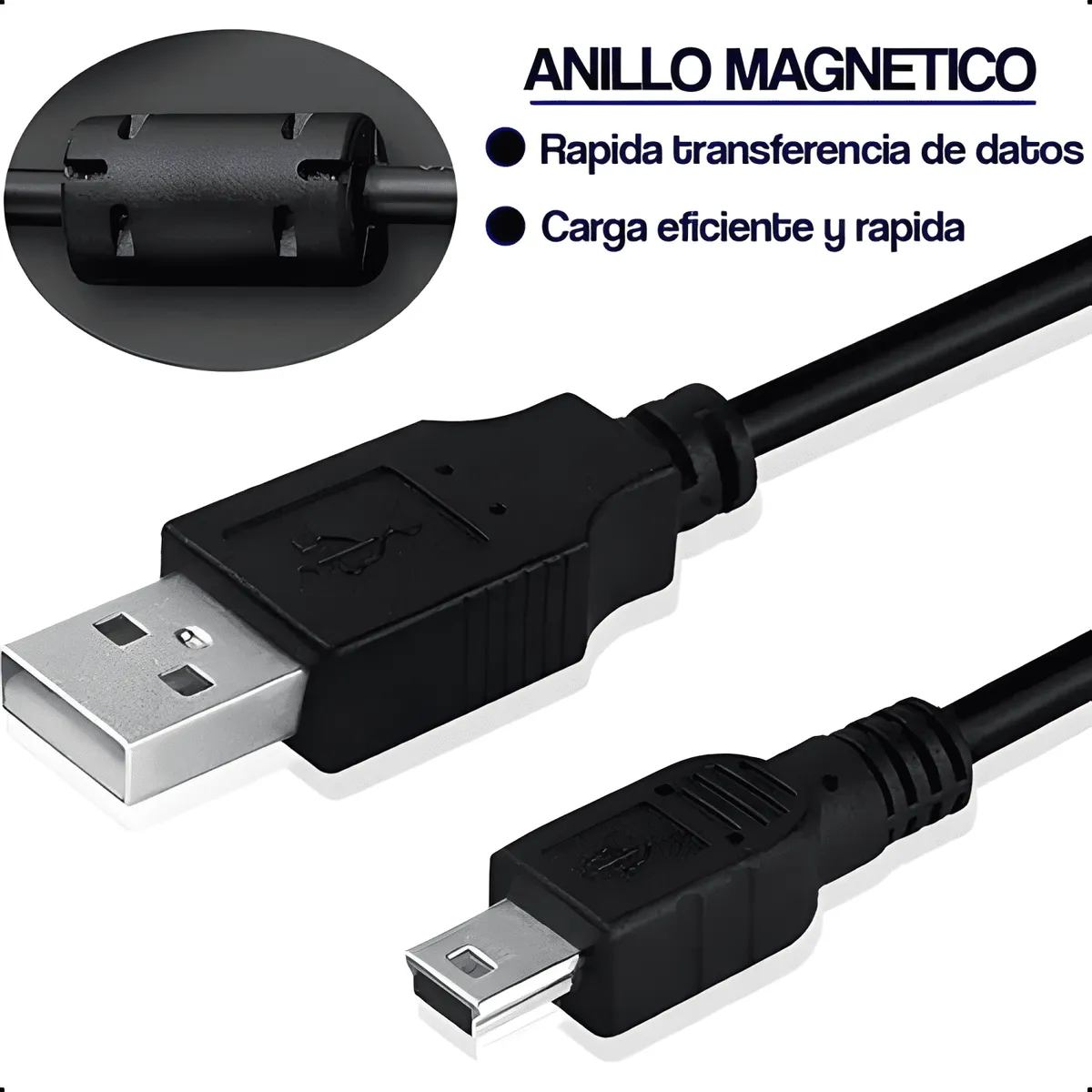 GENERICO - Cable mini USB v3 para playstation 3 carga y dato