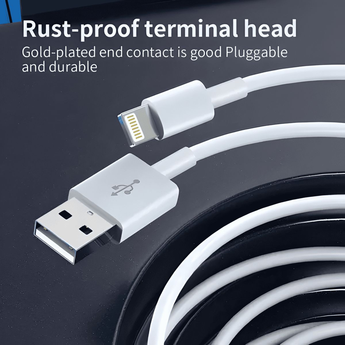 GENERICO - Cable cargador 1 metro para iphone 11 12 13 14 Blanco 17