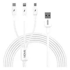 GENERICO - Cargador triple cable 3 en 1 multiple micro,tipo c, lighting