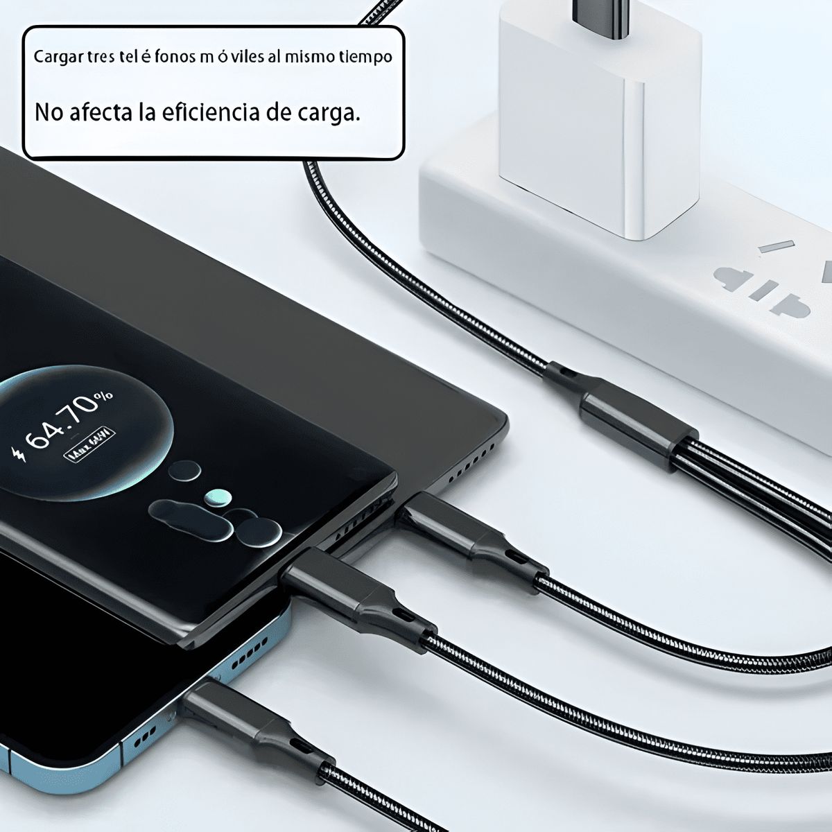 GENERICO - Cable de cargadatos para celulares 3 en 1 4