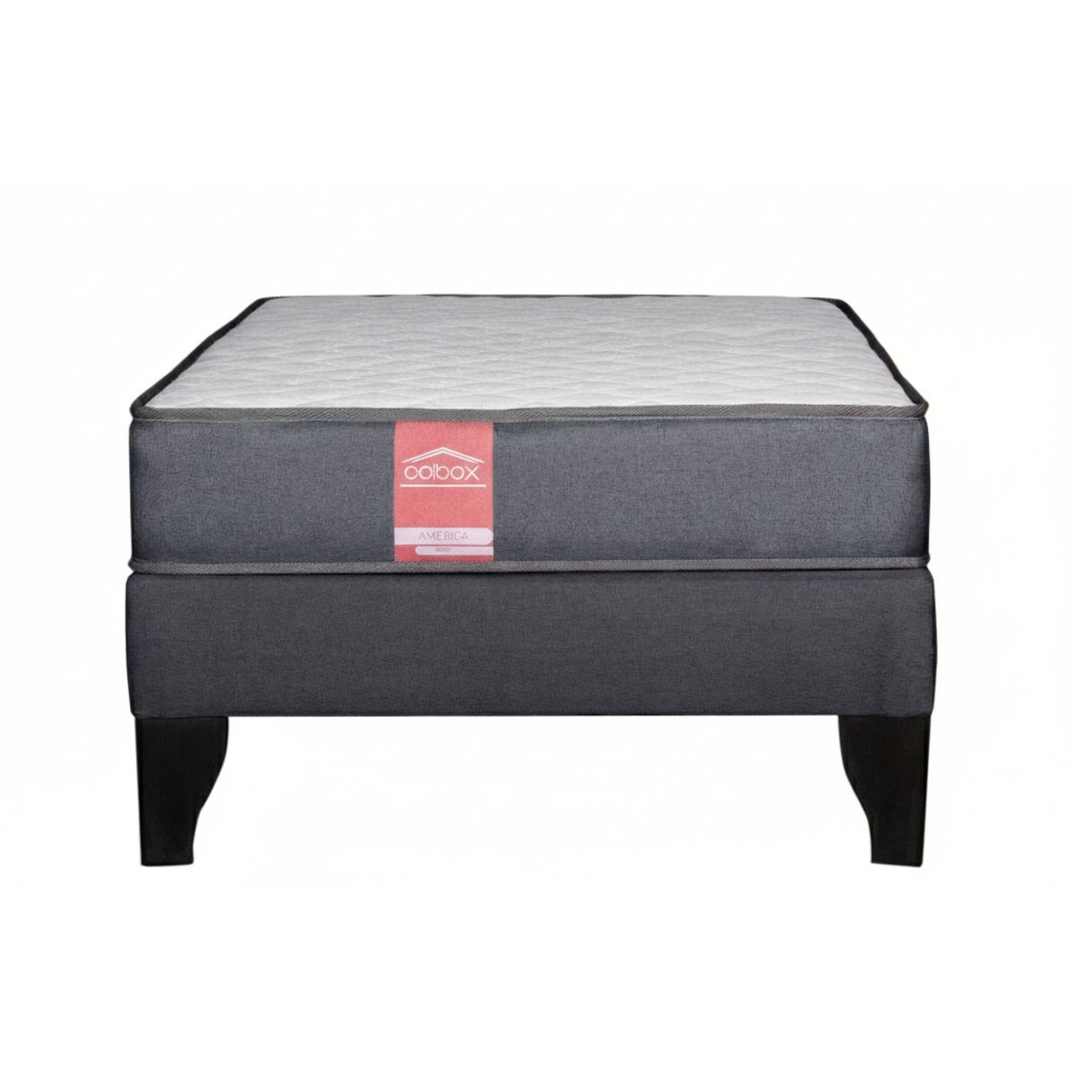 COLBOX - Cama Europea America Gris 20 cm Tela Gris 1 PL