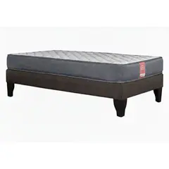 COLBOX - Cama Europea America Gris 20 cm Tela Chocolate 1 PL