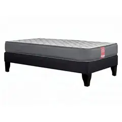 COLBOX - Cama Europea America Gris 20 cm Tela Negro 1 PL