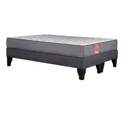 COLBOX - Cama Europea America Gris 20 cm Tela Gris 2 PL