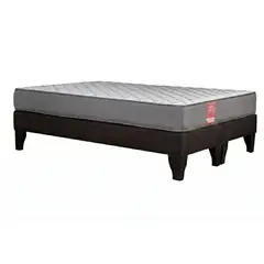 COLBOX - Cama Europea America Gris 20 cm Tela Negro 2 PL