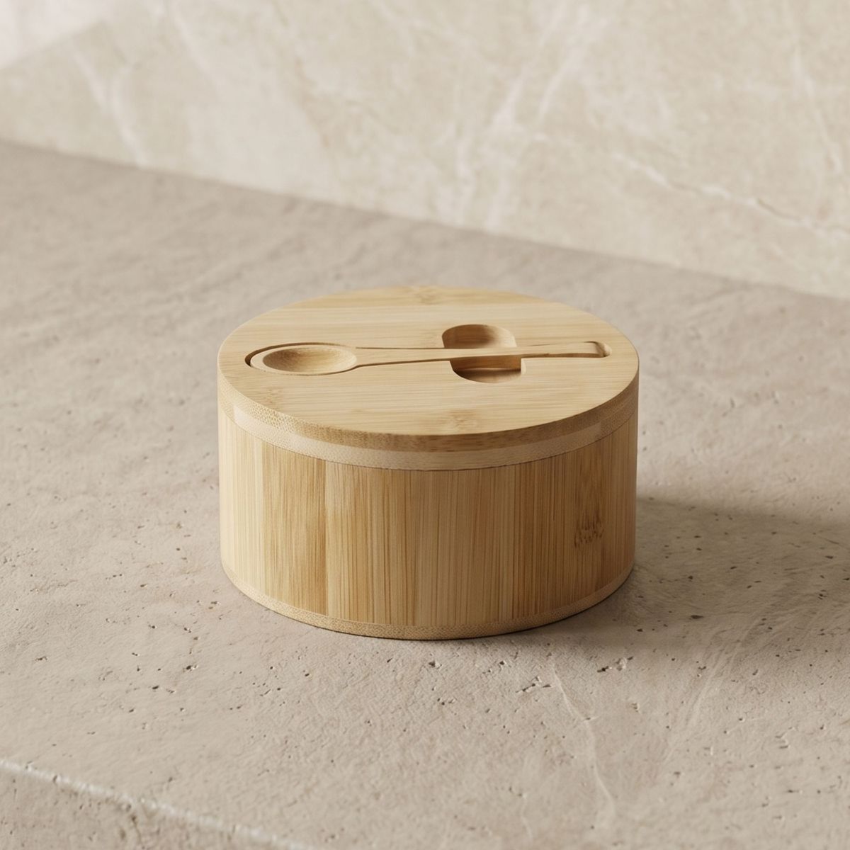 DECO EXPRESS - Azucarero de Bamboo con Cuchara 12 cm