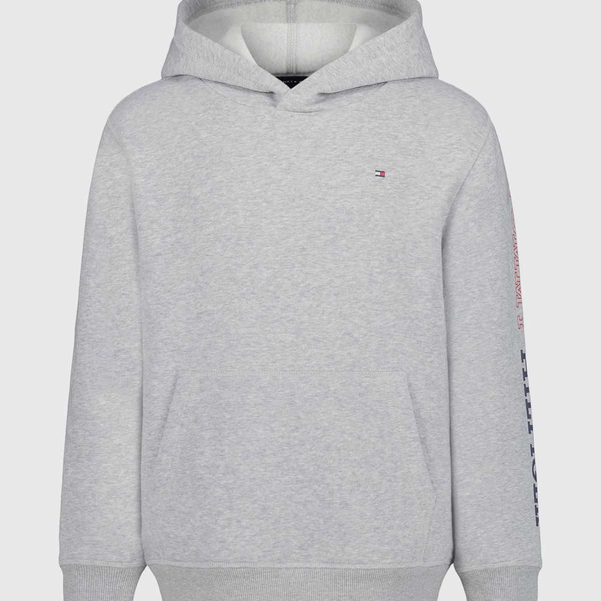 TOMMY HILFIGER - Polerón Hoodie De Niño Solid Con Logo Gris Tommy Hilfiger