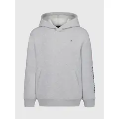 TOMMY HILFIGER - Polerón Hoodie De Niño Solid Con Logo Gris