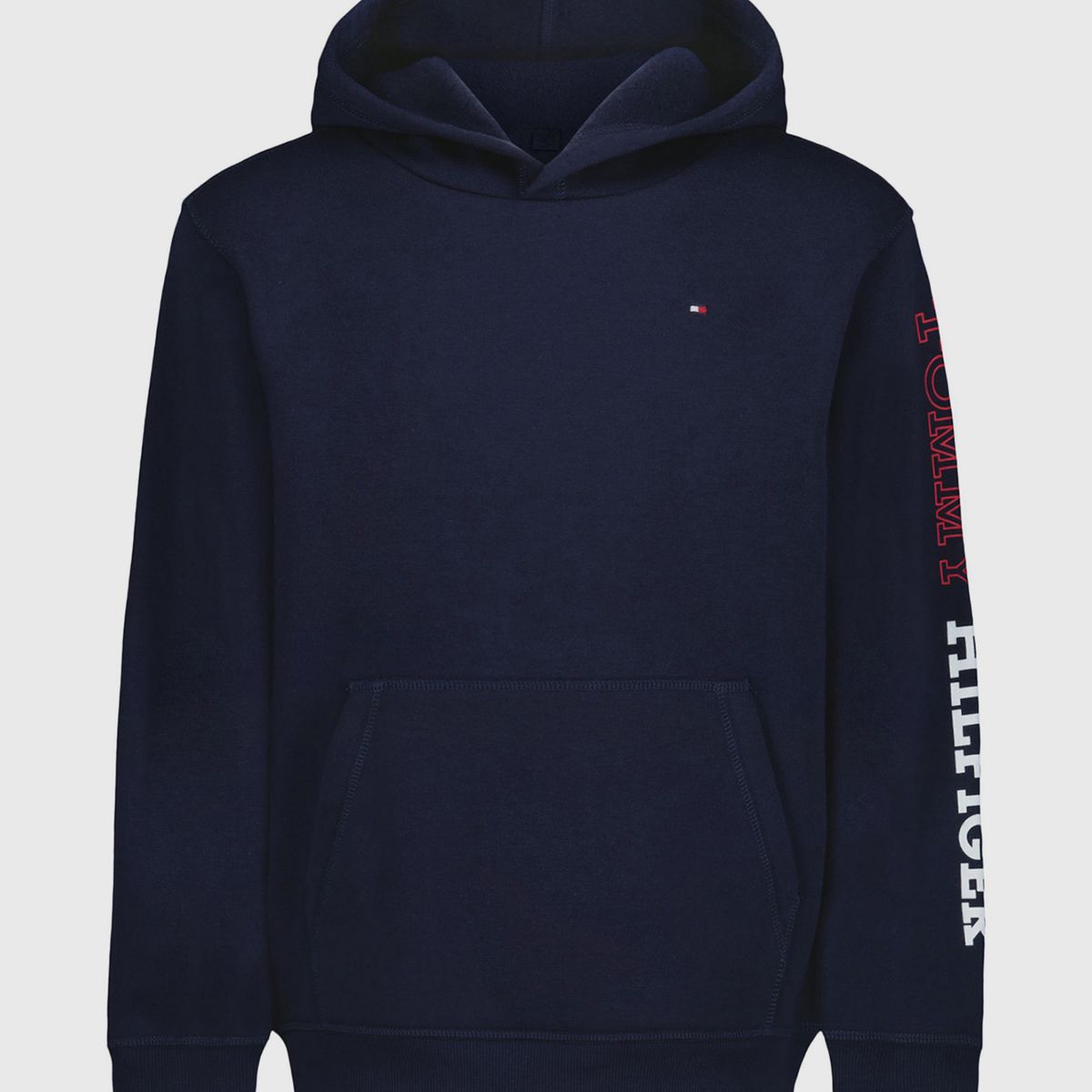 TOMMY HILFIGER - Polerón Hoodie De Niño Solid Con Logo Azul Tommy Hilfiger