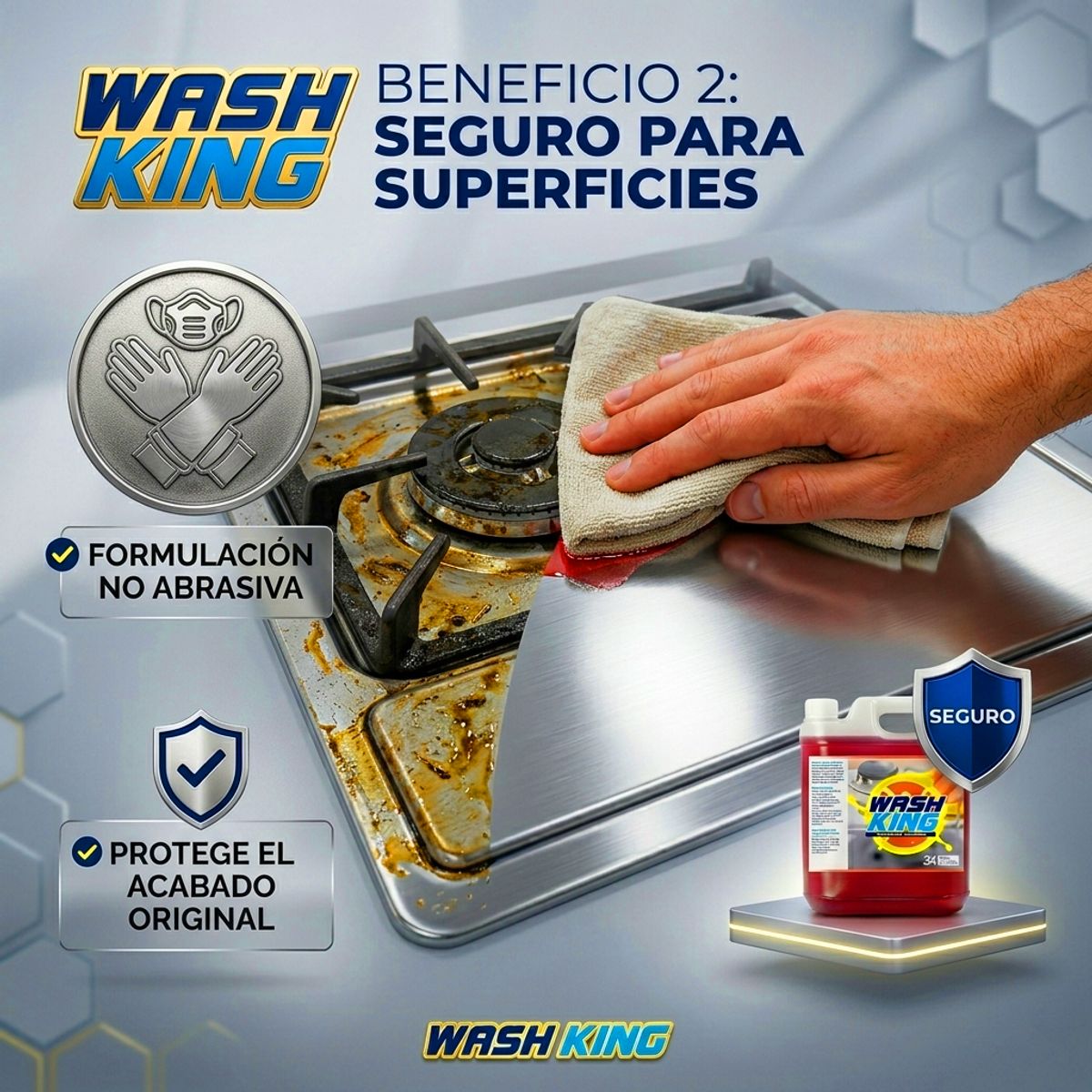 KING INNOVATION - Wash King Desengrasante 1 Litro