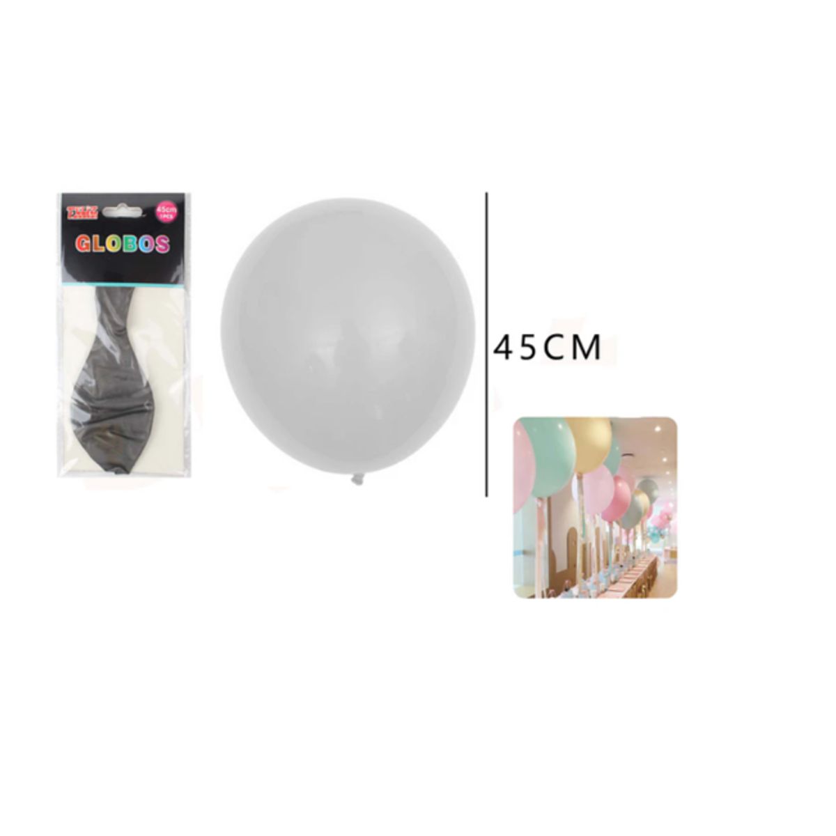 GENERICO - Globo Plateado 45cm Globo Plateado 45cm