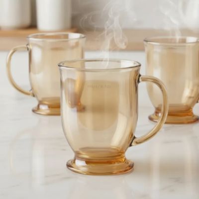 Generico Set 6 Tazas Para Cafe Leche O Te 490 Ml Gold