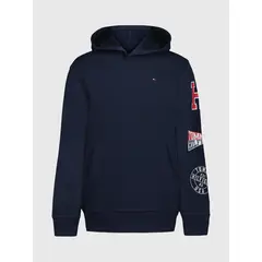 TOMMY HILFIGER - Polerón Hoodie De Niño Con Logo Azul