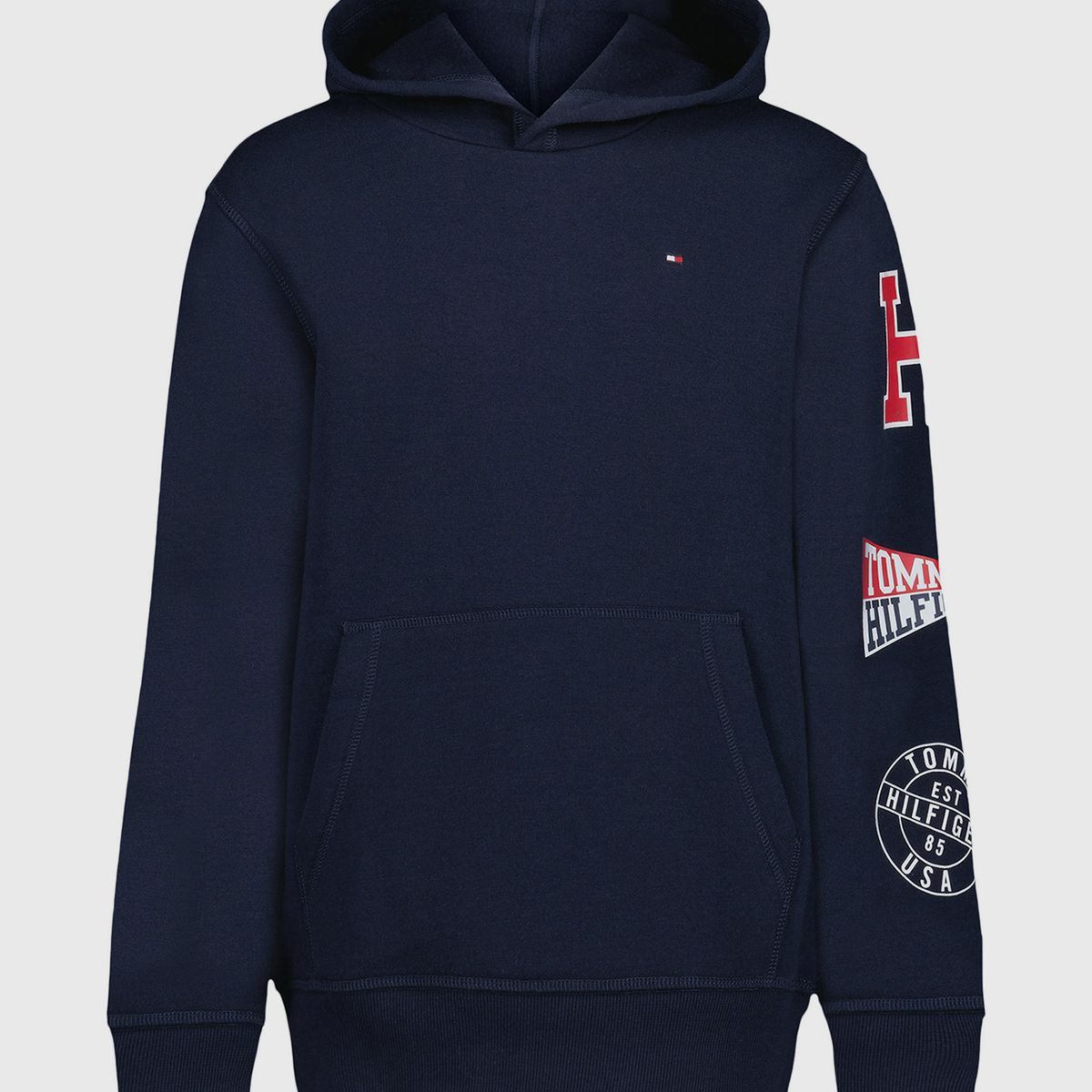TOMMY HILFIGER - Polerón Hoodie De Niño Con Logo Azul Tommy Hilfiger