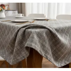 GENERICO - Mantel Rectangular Lino 140x220 cm - Gris Nórdico
