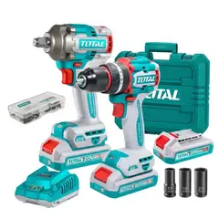 TOTAL TOOLS - Kit Atornillador Impacto Inalámbrico 20V Total