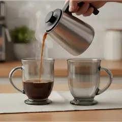 GENERICO - Set 6 Tazas para Cafe Leche o Te 490 Ml Gris