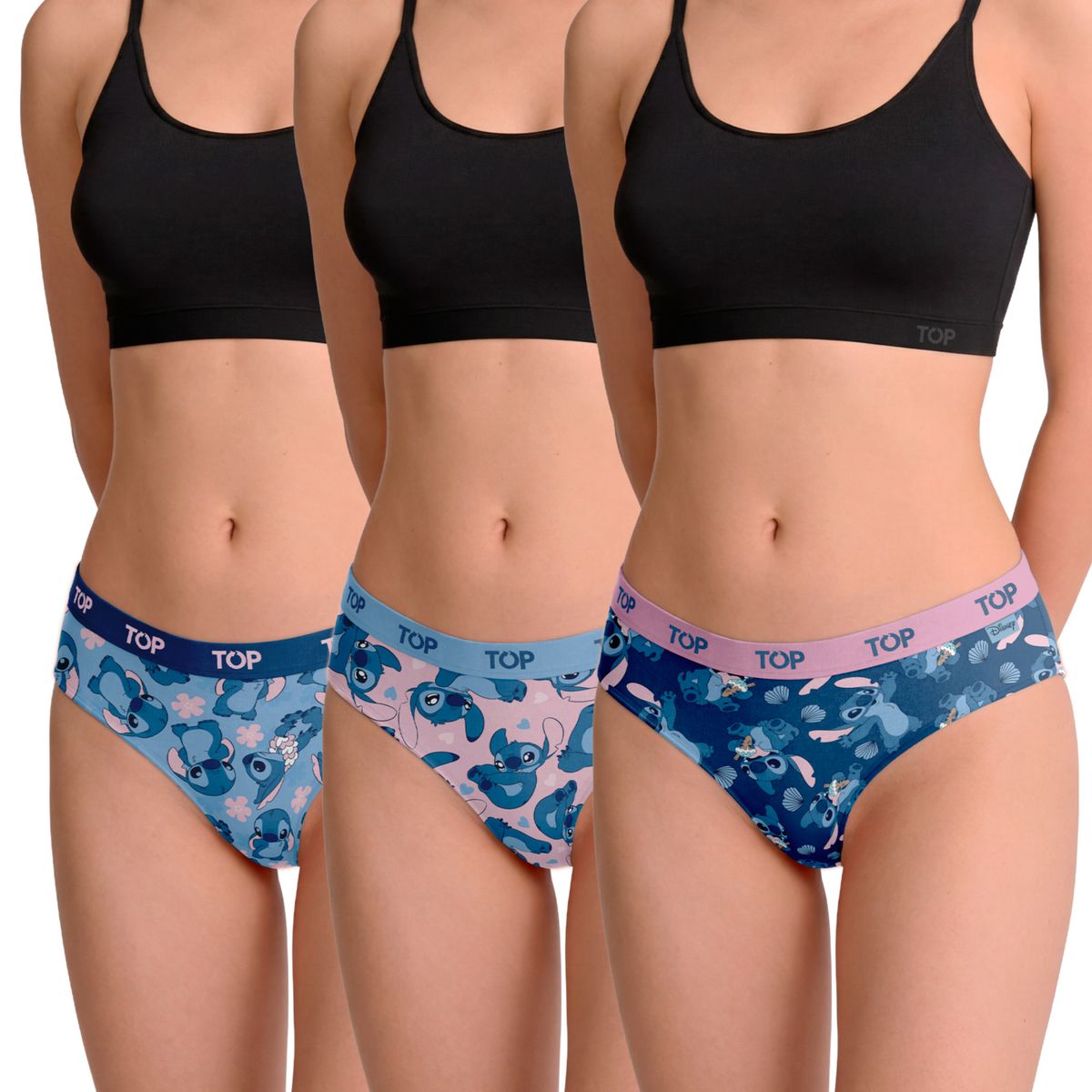 TOP - Calzón Culotte Algodón Pack 3 Stitch C1 Top