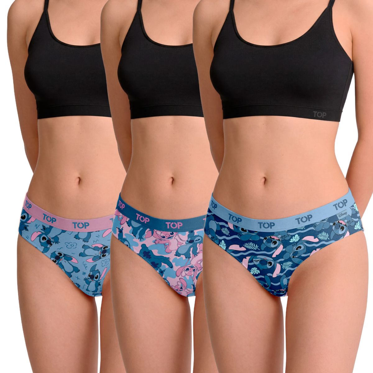TOP - Calzón Culotte Algodón Pack 3 Stitch C2 Top