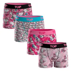 TOP - Bóxer Medio NIÑA Algodón Pack 4 Hello Kitty C1