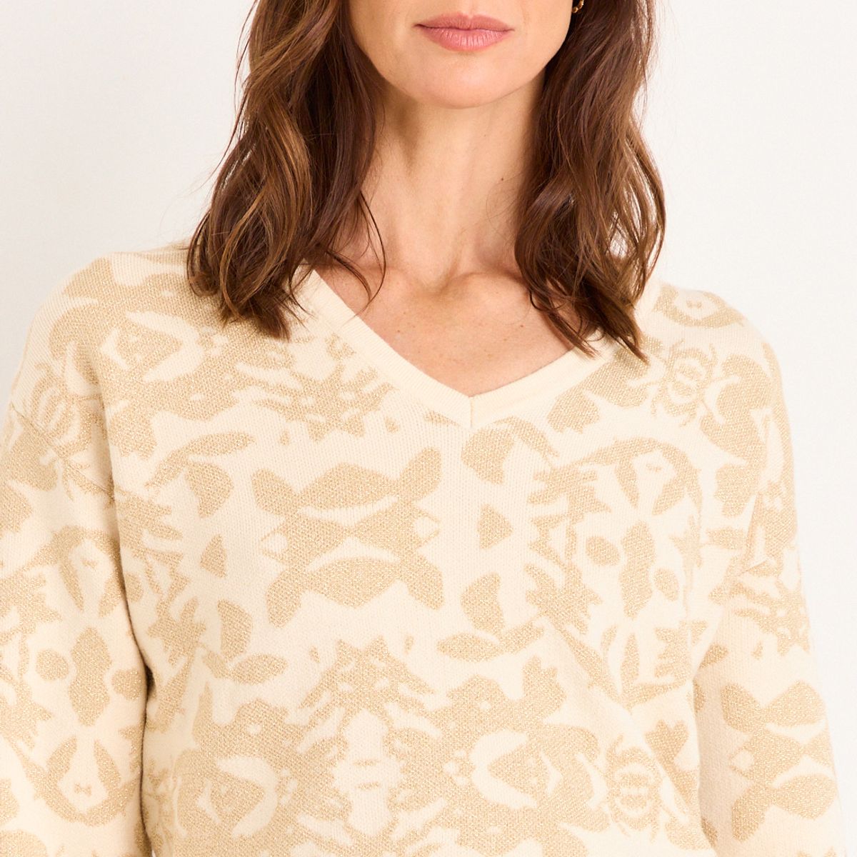MA GRIFFE - Sweater Fantasia Mujer Beige Magriffe