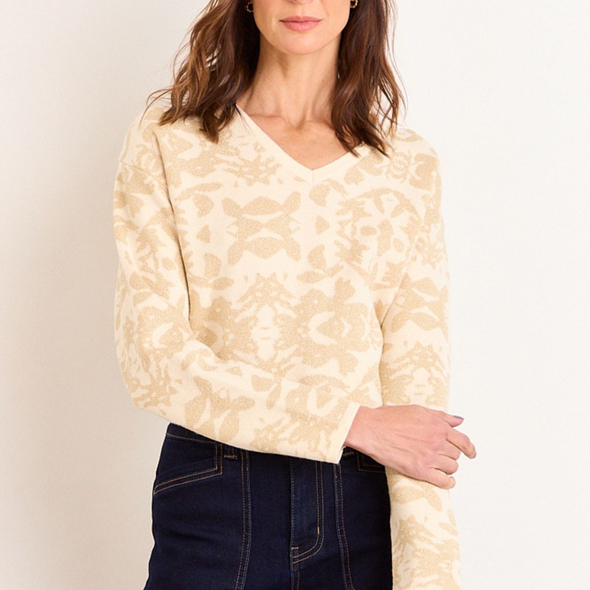 MA GRIFFE - Sweater Fantasia Mujer Beige Magriffe